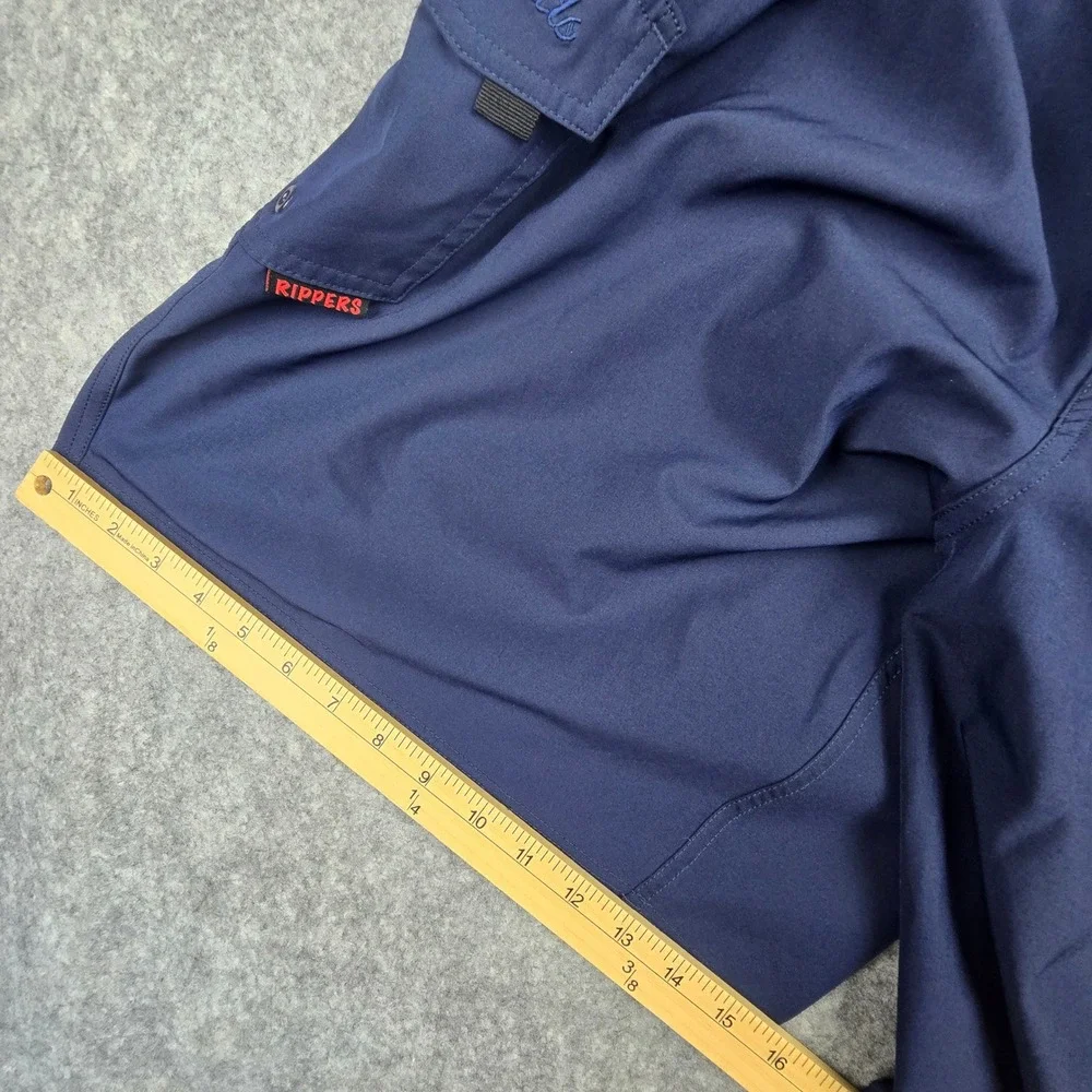 Maui Rippers Board Shorts Mens 3X Navy Blue Relaxed Fit Cargo Pocket Stretch
